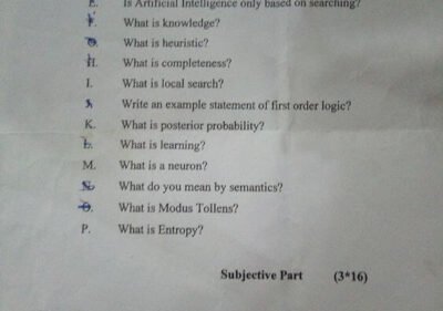 Artificial-Intelligence past paper