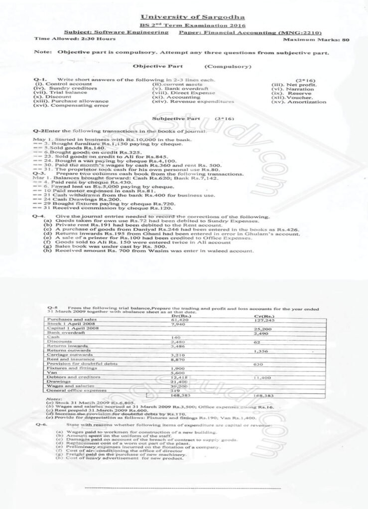 Financial-Accounting-BSSE-3rd-2016-UOS