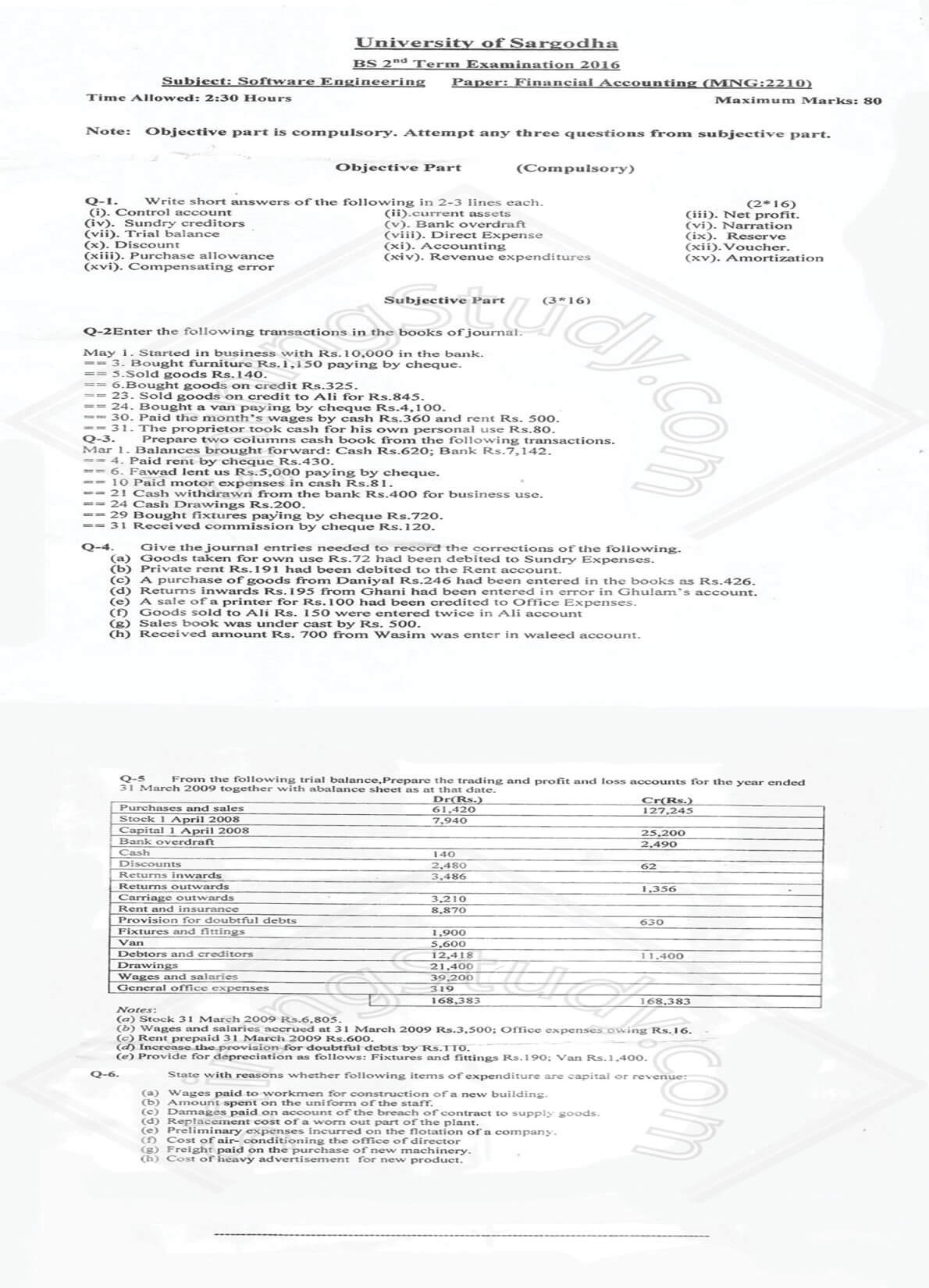 Financial-Accounting-BSSE-3rd-2016-UOS