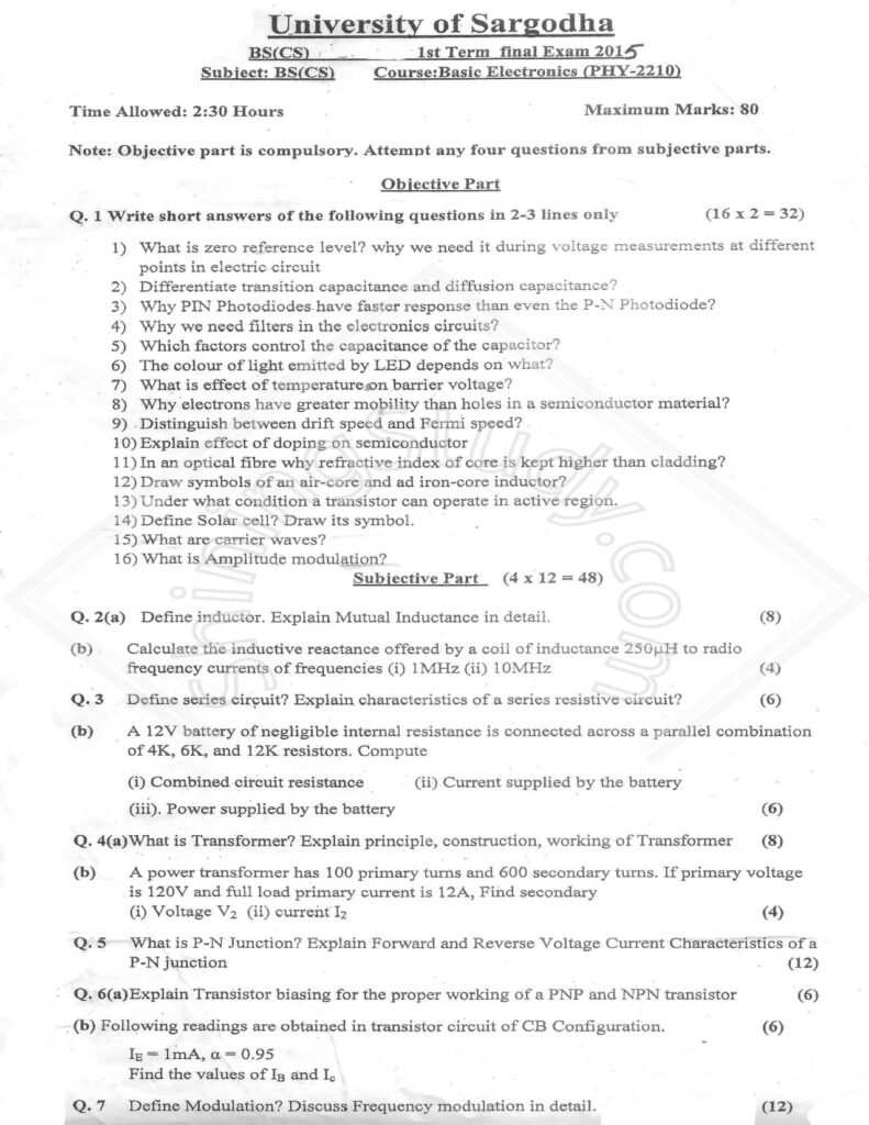 Basic-Electronics-BSCS-1st-2014-UOS
