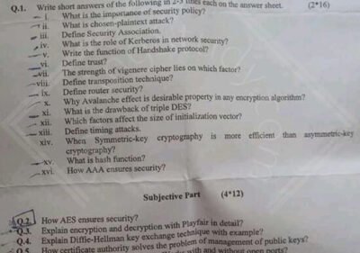 Data and Network Security BSIT 7th 2018 UOS