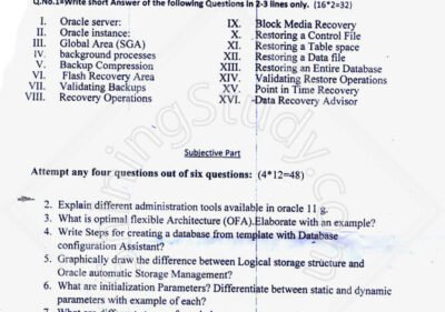 Database Administration and Management MSc IT 4th 2016
