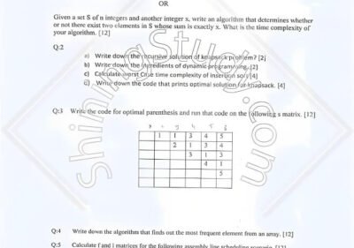 Welcome to Shining Study 29 Design and Analysis Algorithm BSCS Mid Term 2016 UOS
