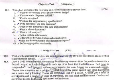 Welcome to Shining Study 28 Object Oriented Analysis & Design Past Paper 2025 BSCS & BSIT UOS
