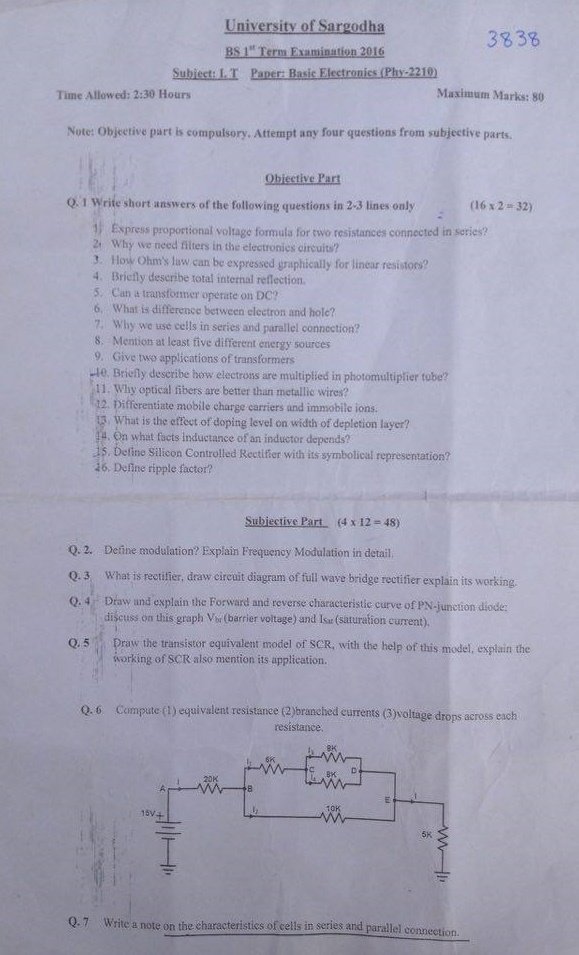Past-Paper-Basic-Electronics-BSIT-winter-2015
