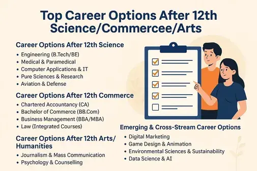 Top Career Options After 12th ScienceCommerceArts
