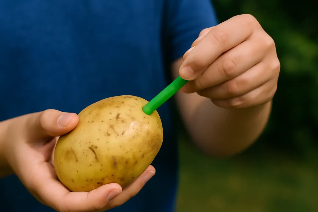 Science Made Easy: Fun Experiments and Learning Hacks for Kids 3 straw through a potato