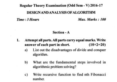 Welcome to Shining Study 30 DESIGN AND ANALYSIS OF ALGORITHM B,TEC 2016 17 UOS 1
