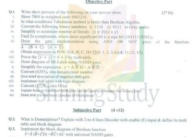 Welcome to Shining Study 26 Digital Logic Design MScIT 1st Term Past paper 2014 UOS