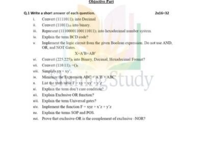 Digital Logic Design Msc IT MidTerm Past paper 2016 IT HUB 1