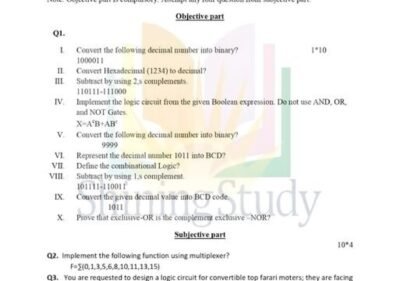 Digital Logic Design Past paper 2016 FALL UOS