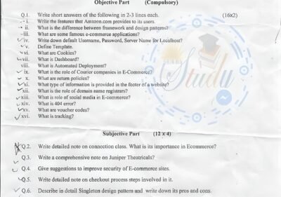 E Commerce Applications Development MSc IT 3rd Term Past Paper 2016 UOS