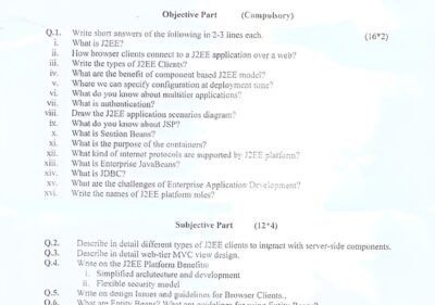 Enterprise Application Development MScIT 4th Term Past Paper 2016 UOS