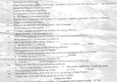 Functional English BS IT 1st Term Past Paper 2014 UOS