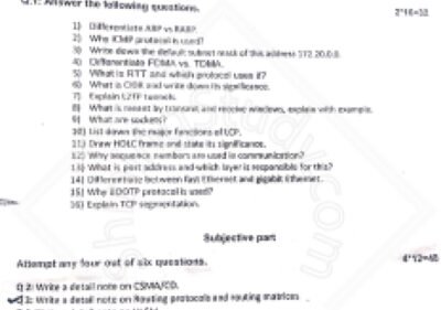 Welcome to Shining Study 27 Internet Architecture Protocol BS IT 4th Term Past Paper 2015 UOS