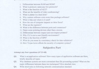 Welcome to Shining Study 26 Introduction to ICT MSc IT 1st Term Past Paper 2014 UOS