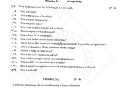 Welcome to Shining Study 27 Mobile Application Development BSSE Term 7th Past Paper 2018 UOS