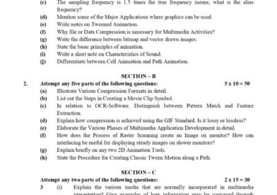 Multimedia System and Design BS Tech. Past Paper 2016 17 UOS 1