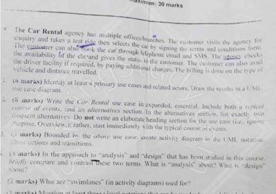 Welcome to Shining Study 29 Object Oriented Analysis and Design MidTerm Past paper 2015 UOS