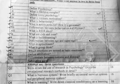 Welcome to Shining Study 28 Principle of psychology BSCS Term 5th 2018 UOS