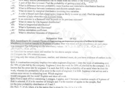 Welcome to Shining Study 26 Probability & Statistics BSCS & IT 2nd Term 2017 Past Paper UOS