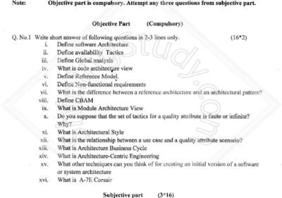 Software Design & Architecture BSSE 5th Term 2017 Past Paper UOS