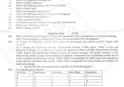 Welcome to Shining Study 30 Software Project Management BSSE 6th Term Past Paper 2017 UOS