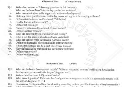 Welcome to Shining Study 29 Software Testing & Quality Engineering BSSE 5th Term Past Paper 2017 UOS