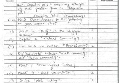 Technical English and Report Writing M.ScIT 1st Term 2015 Past Paper UOS 1