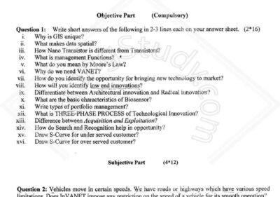Technology Management BS IT 5th Term Past Paper 2017 UOS