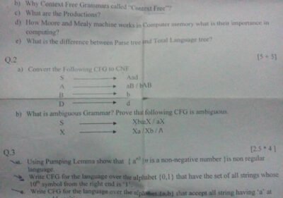 Welcome to Shining Study 27 Theory of Automata BSCS 5th Term Past Paper UOS (2)