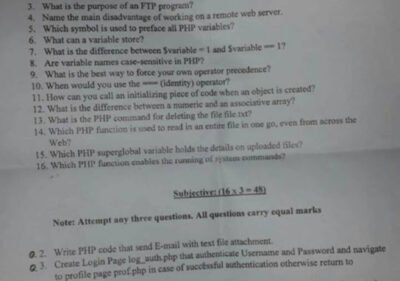 WEB SYSTEM & TECHNOLOGIES BSSE 5th Term 2017 Past Paper UOS