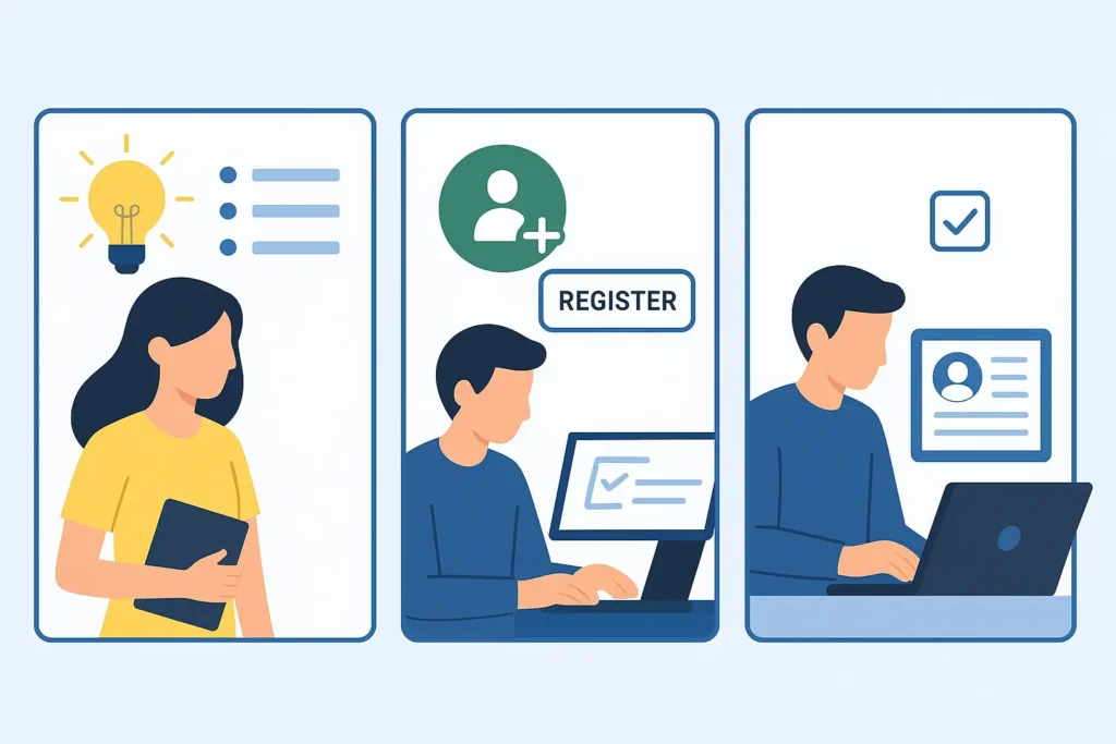 Step-by-Step Guide to Applying for HEC Scholarships (2025) 2 Step by step HEC Scholarships Pakistan application process 2025 selecting program, registering on e portal, and completing online profile