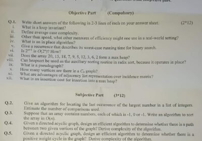 Design and analysis of algorithm 2024